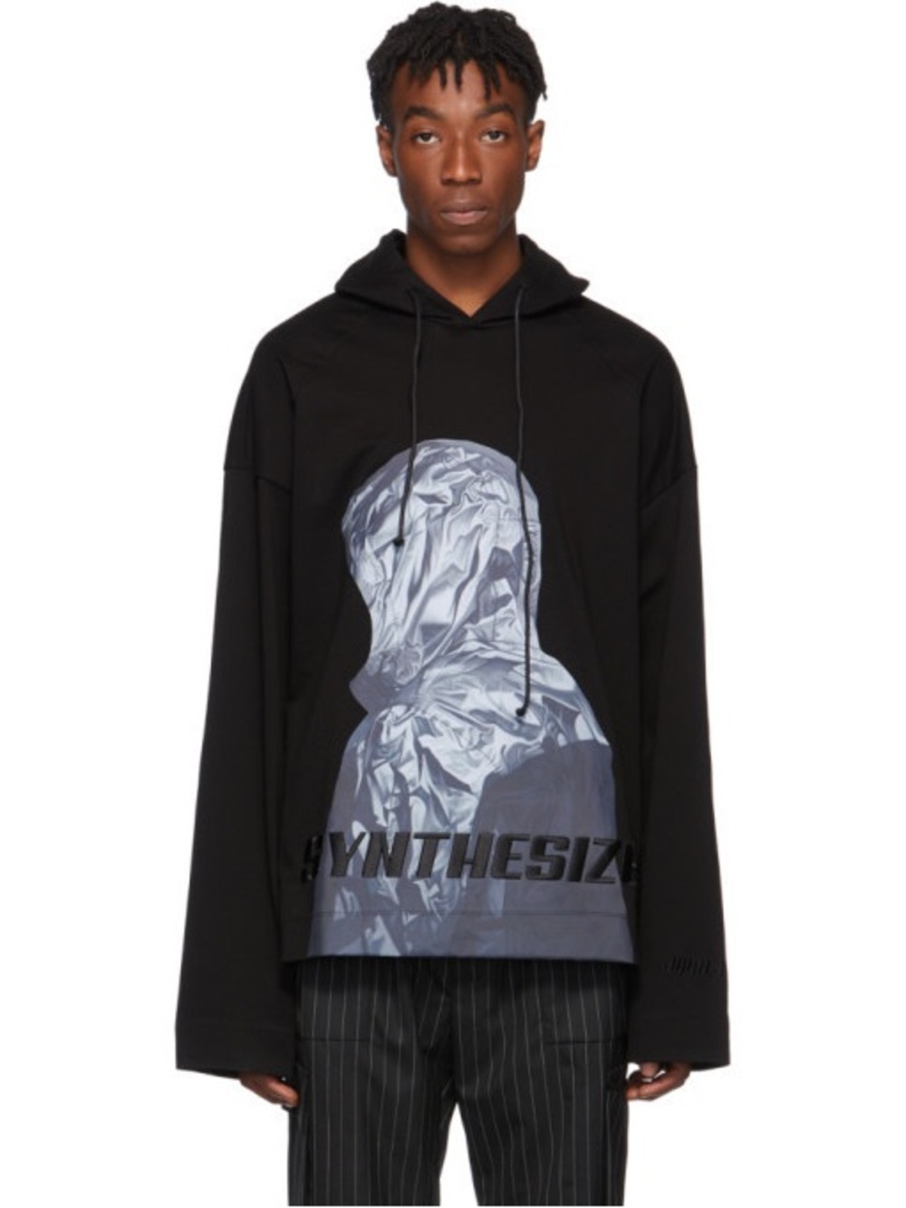 Juun.J Black Karel Funk Print Hoodie